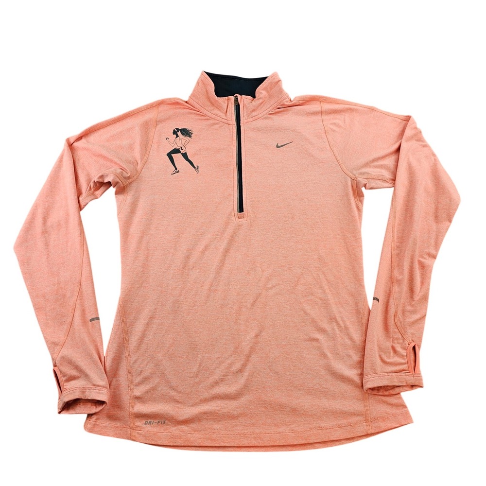 Nike Element 1/4 Zip Pullover Womens Small Salmon Dri-Fit Marathon San Francisco